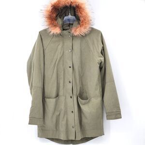 Willow & Clay Anorak Coat Parka Womens Medium Detachable Faux Fur Hood Winter